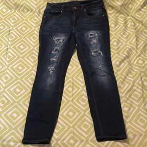Cato Jeans Dark Wash Distressed Skinny
